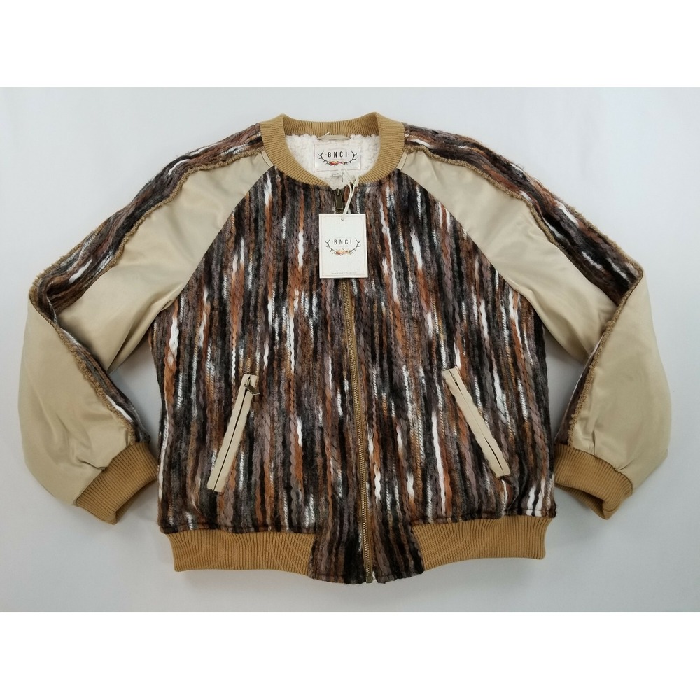 BNCI Boundless North Clothing Intl Women Brown Bomber Jacket Coat NLC15100 S